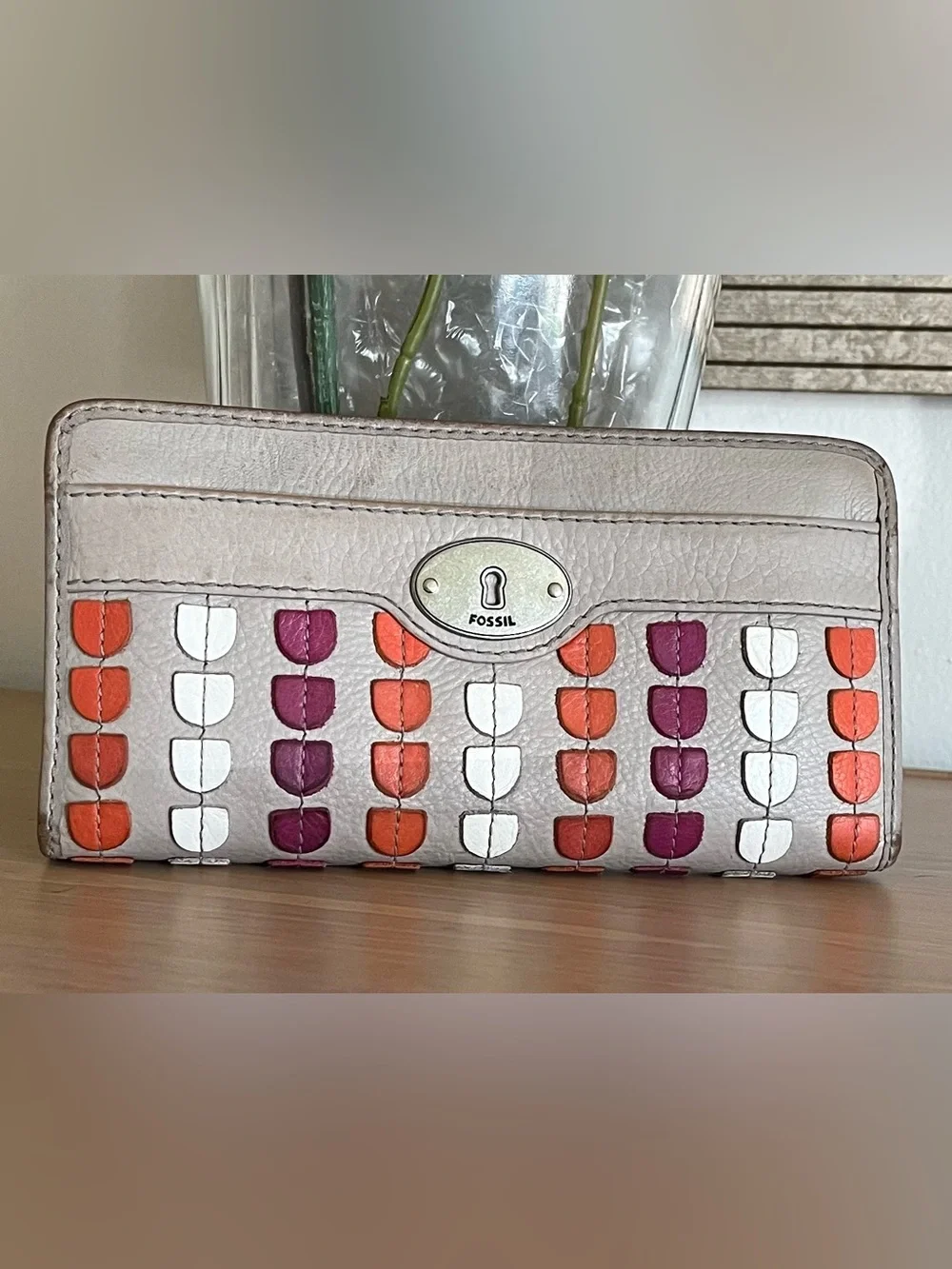 Fossil marlow patchwork leather wallet, used.